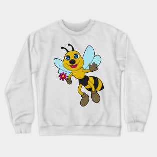 Bee with Flower Crewneck Sweatshirt